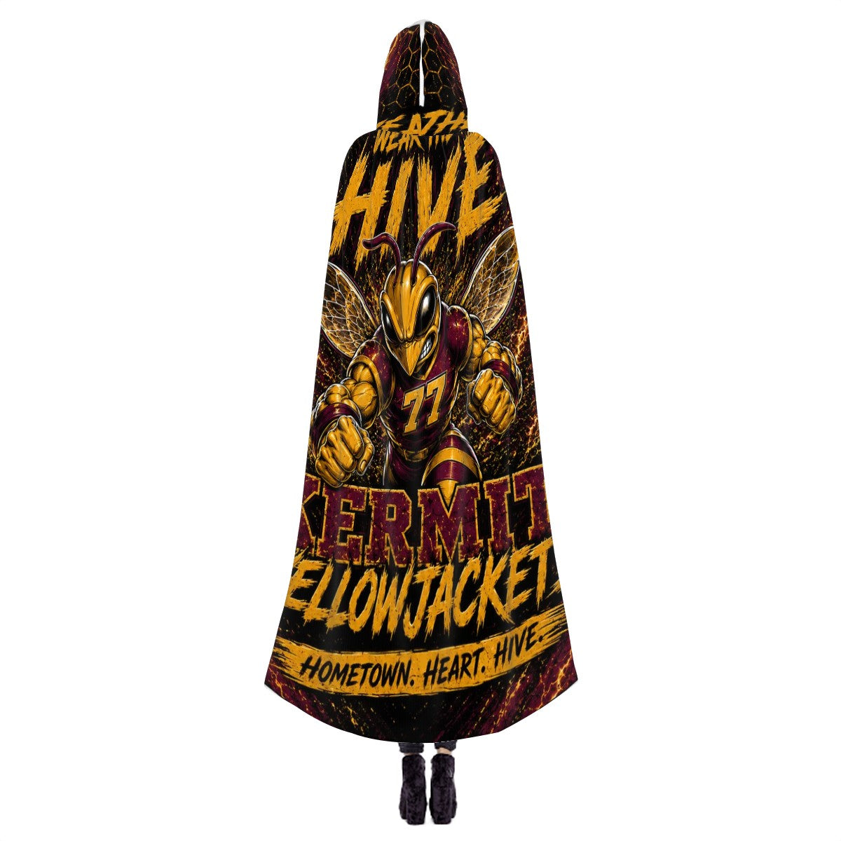 "Wear the Hive” Yellowjackets Hooded Cloak