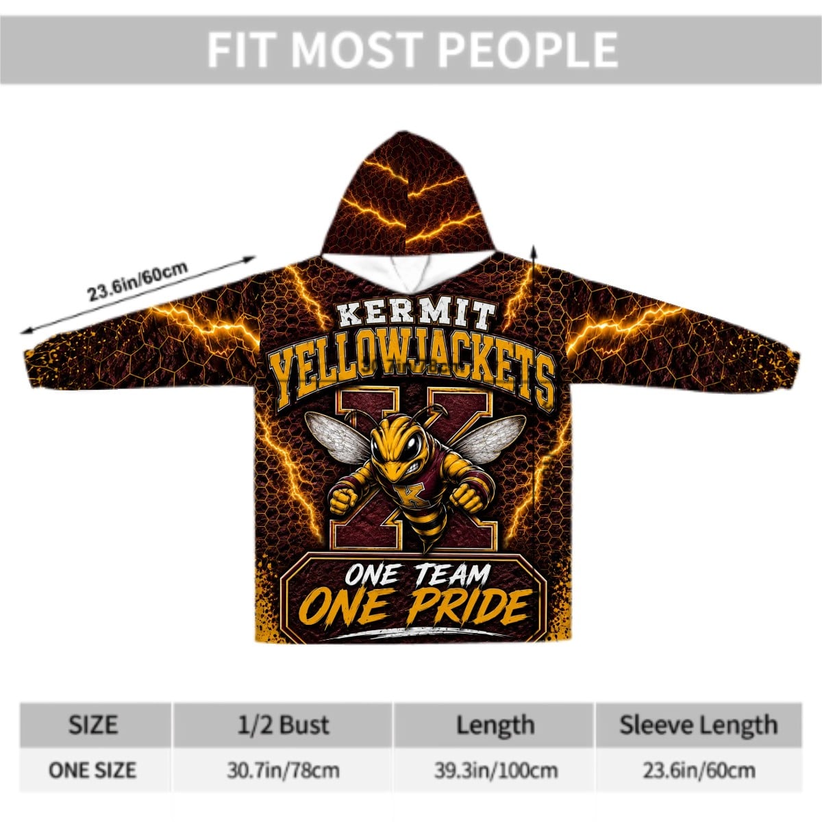 Kermit Yellowjackets Adult Blanket Hoodie – One Team One Pride