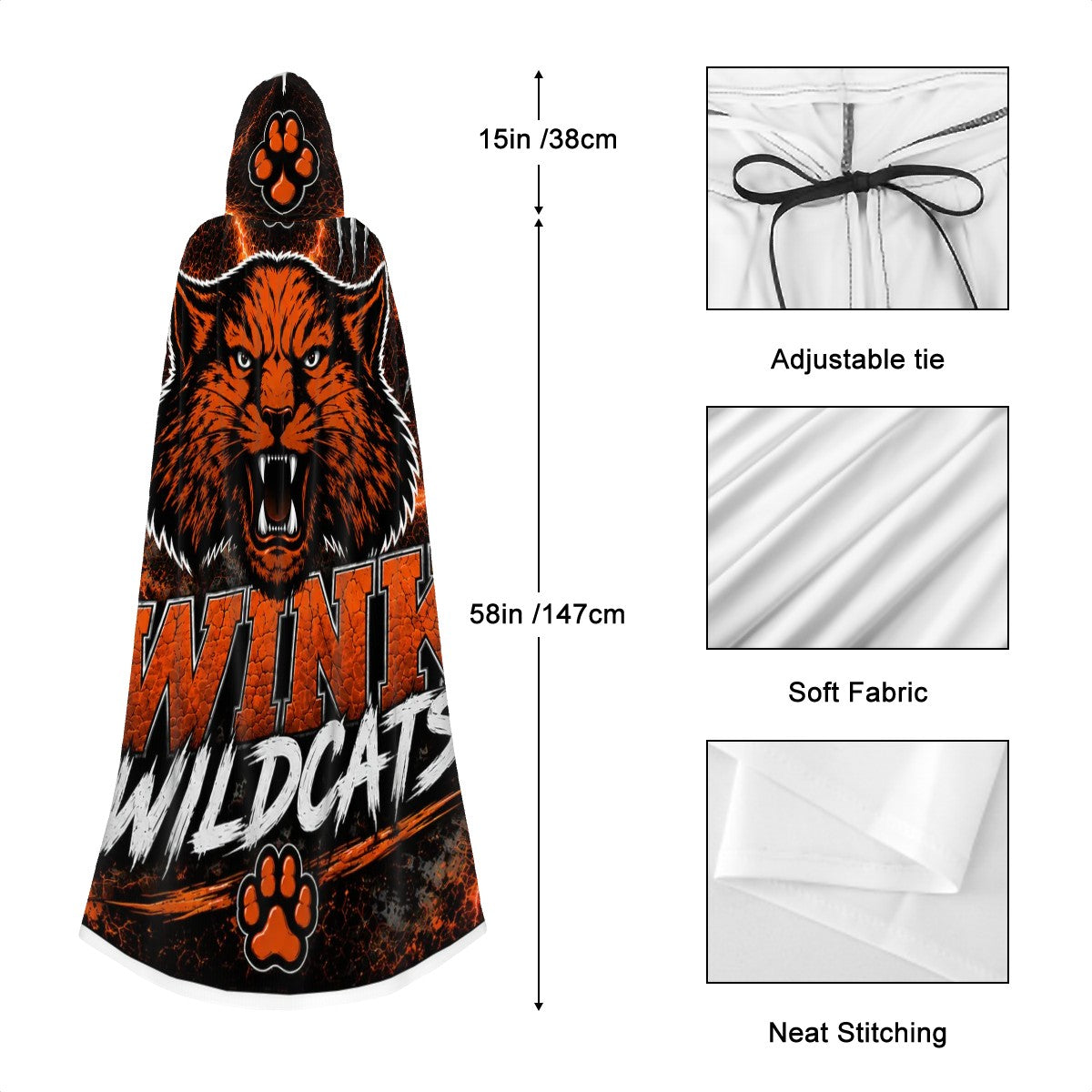 Wink Wildcats Hooded Cloak – Spirit Wear Cape