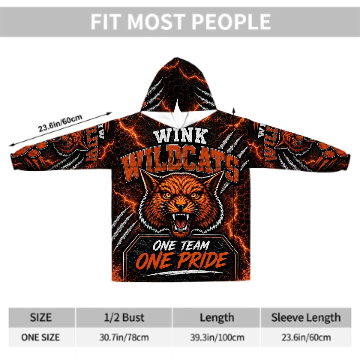 Wink Wildcats Adult Blanket Hoodie – One Team One Pride