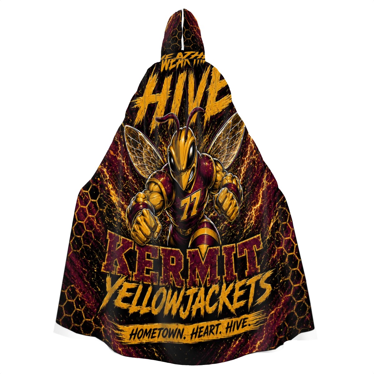 "Wear the Hive” Yellowjackets Hooded Cloak