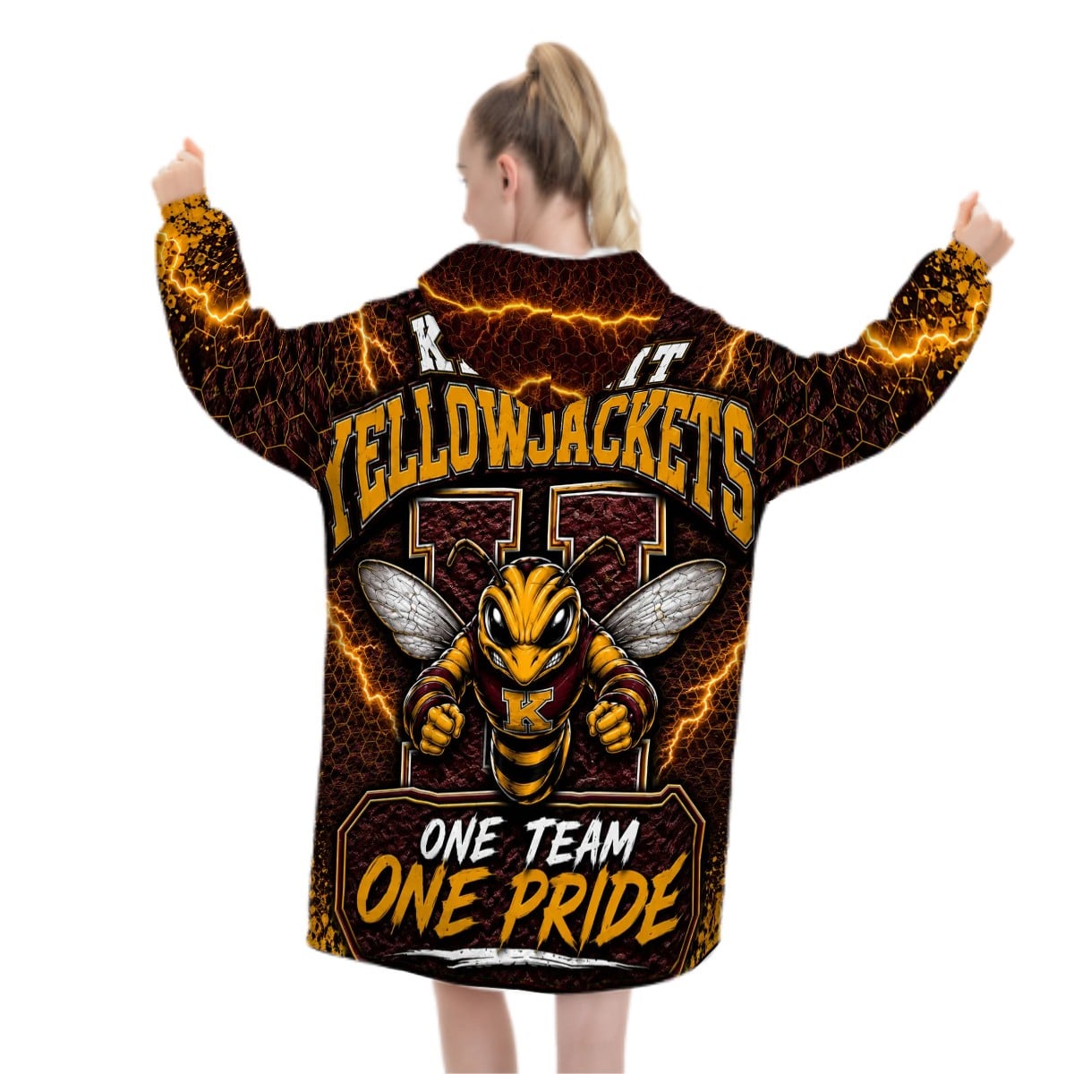 Kermit Yellowjackets Adult Blanket Hoodie – One Team One Pride